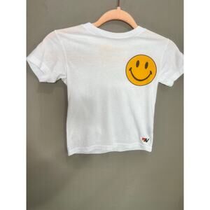 Aviator Nation T-Shirt Youth Kids 6 Smiley Face Made In USA Retro Y2K